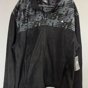NWT New Balance Black and Gray Patterned Fleece